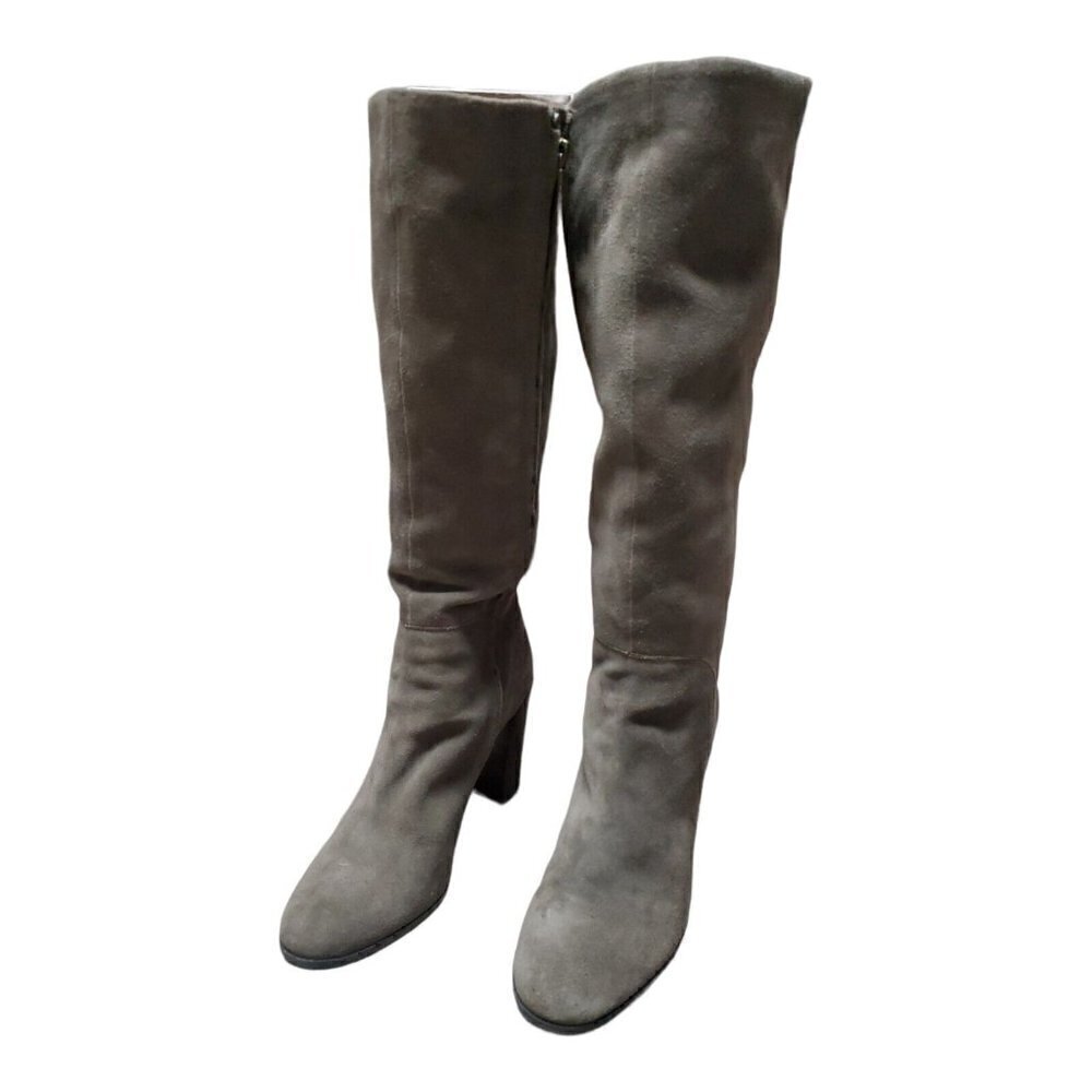 Kenneth Cole Women's Justin Low Boot Brown Suede Blocked Heel Knee-High Sz 9.5M